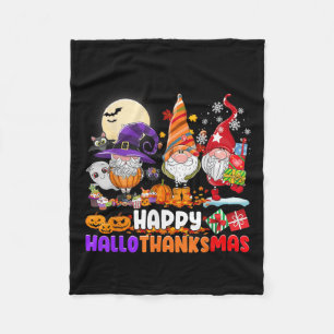 Gnomes Halloween Thanksgiving Happy Hall Fleece Deken
