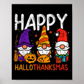 Gnomes Happy Hallothanksmas Halloween Thanksgiving Poster (Voorkant)