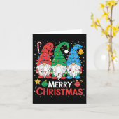 Gnomes Merry kerst lichte familie Gnome Xmas Mat Kaart (Gele Bloem)