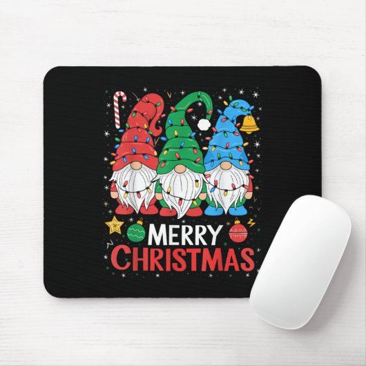 Gnomes Merry kerst lichte familie Gnome Xmas Mat Muismat (Met muis)