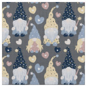 Gnomes mignonnes sur tissu gris par le quartier gr (Fermer)