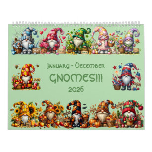 Gnomes mignons en Casquette 2026 Calendrier - Ador