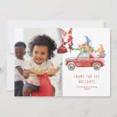 Gnomes mignons et Père Noël | Carte photo de vacan (Devant)