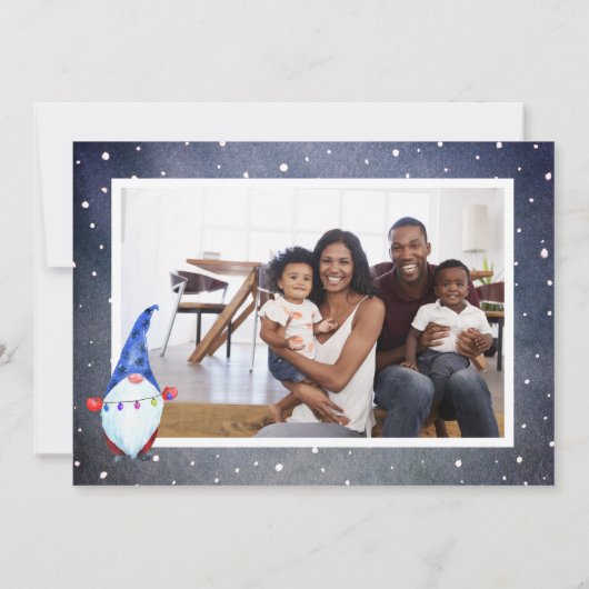 Gnomes mignons et Père Noël | Carte photo de vacan (Dos)