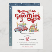 Gnomes mignons | Invitation à la fête de Noël (Devant / Derrière)