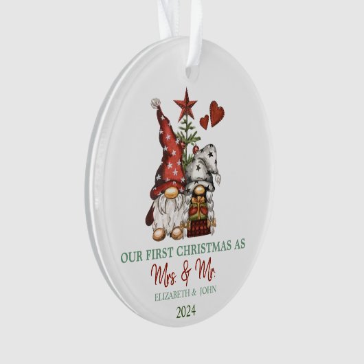 Gnomes mignons Pine Tree Notre premier Noël (devant)