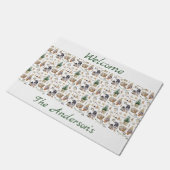 Gnomes nordic style boerderij welkom deurmat (Schuin)