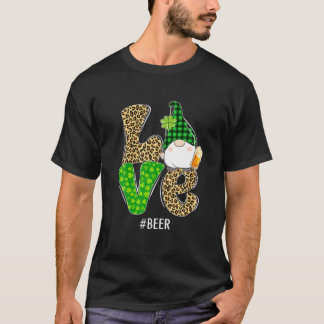 Gnomes Patrick's Day Love Beer Leopard T-shirt