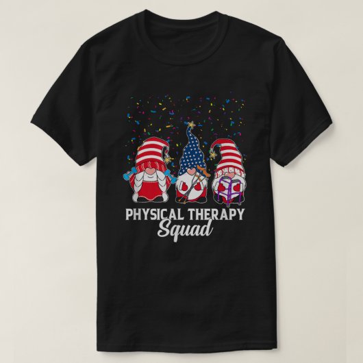 Gnomes Physical Therapy Squad 4 of Juli Onafhankel T-shirt (Design voorkant)