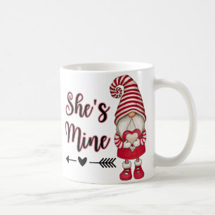 Gnomes Red Banner Love, valentine café tasse