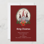 Gnomes Red Burgundy Rustic Kerstfeestdag Kaart (Voorkant)