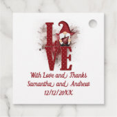 Gnomes Red Love Cute Wedding Bedankjes Labels (Achterkant)