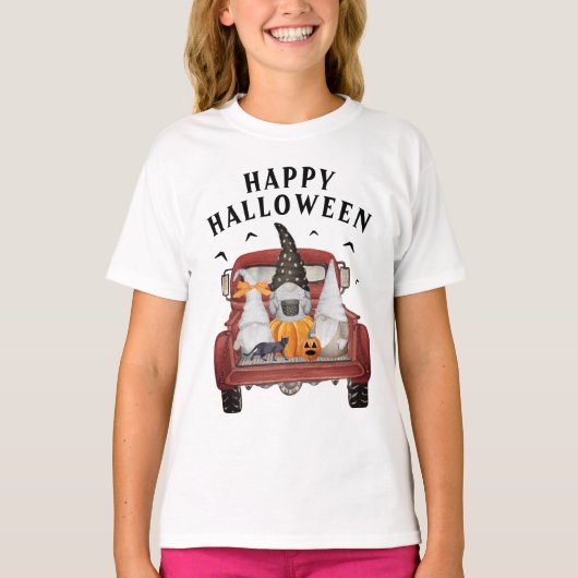 Gnomes  Rode Truck Halloween T-shirt (Voorkant)