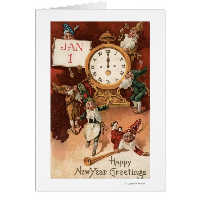 Gnomes s'amarrant autour d'une horloge (Devant)