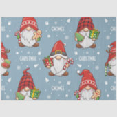 Gnomes Santa Claus | kerstpapier met rood tefpapie Tissuepapier (Voorkant)