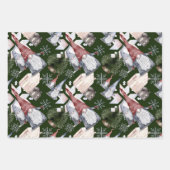 Gnomes Snowflakes Festive Nordic Kerstmis Pattern Inpakpapier Vel (Voorkant 2)