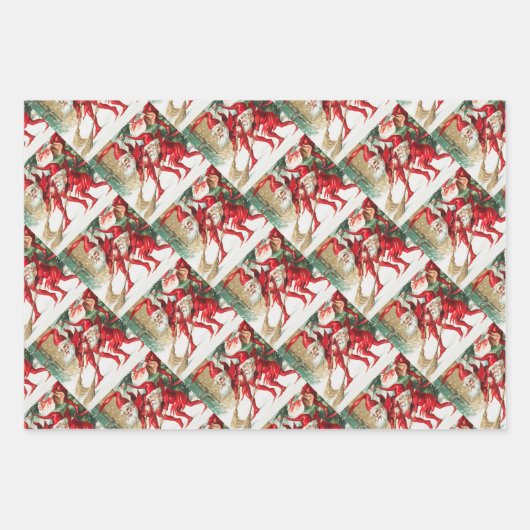 Gnomes sweeping snow with a broom inpakpapier vel (Voorkant)