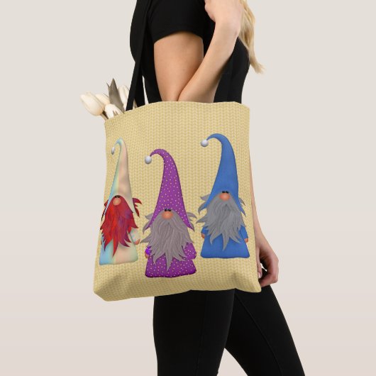Gnomes Trio Canvas tas (Dichtbij)