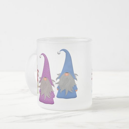Gnomes Trio Frosted Glass Mok (Voorkant links)
