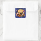 Gnomes van het Haunted House en Jack o'Lantern Hal Vierkante Sticker (Tas)