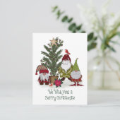 Gnomes wensen u een kerstfeest met Berry Briefkaart (Staand voorkant)