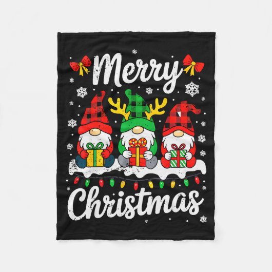 Gnomes Xmas Funny Merry Christmas Squad For Men Wo Fleece Deken (Voorkant)