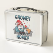 Gnomey gnome à la maison Métal Lunchbox (Dos)