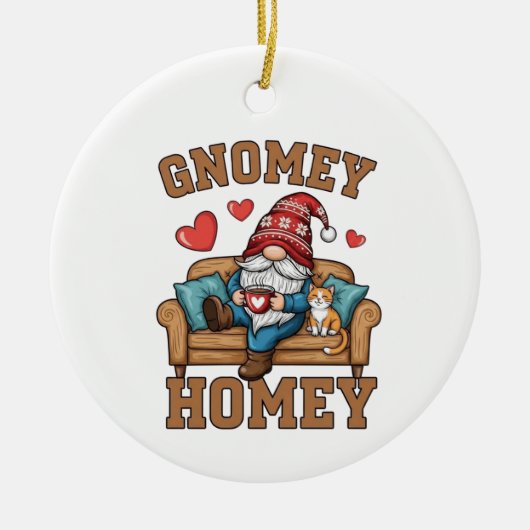 Gnomey homey gnome at home design keramisch ornament (Voorkant)