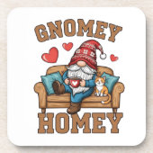 Gnomey homey gnome thuis ontwerp bier onderzetter (Voorkant)