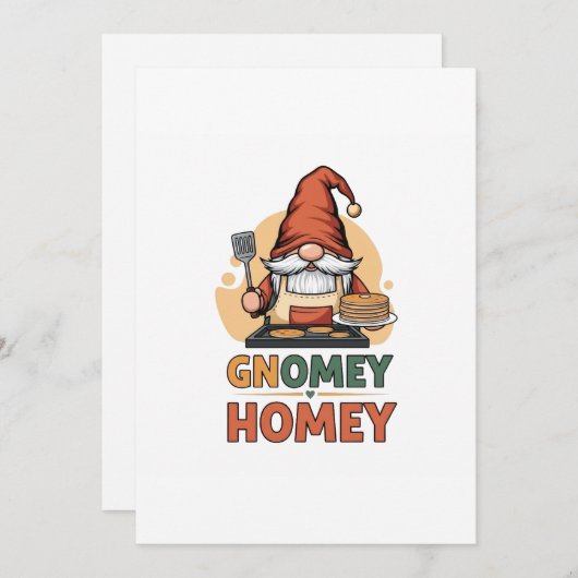 Gnomey huiselijke pannenkoeken ontwerp kaart (Voorkant / Achterkant)