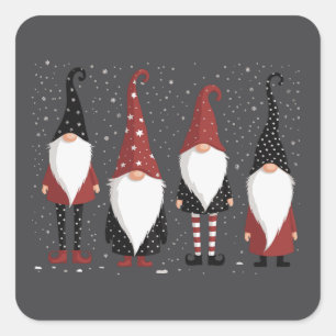 Gnomies Liefhebber Grappige Gnome Kerst Vierkante Sticker