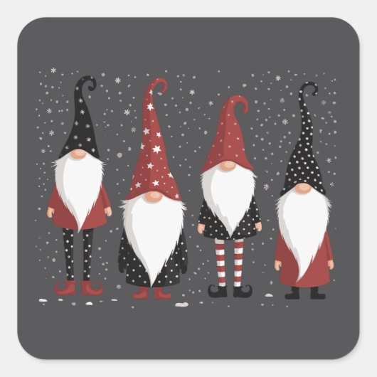 Gnomies Lover Funny Gnome Kerstmis Vierkante Sticker (Voorkant)