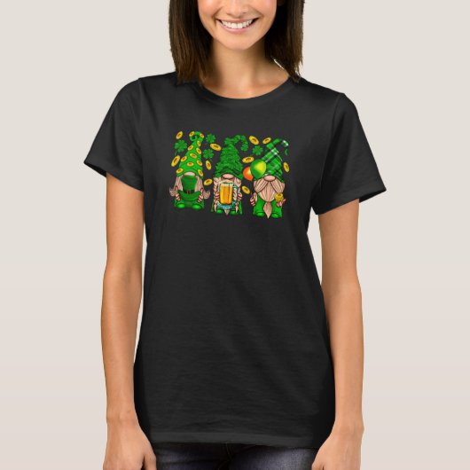 Gnomies St Patrick's Day Gnome Shamrock Leprechaun T-shirt (Voorkant)