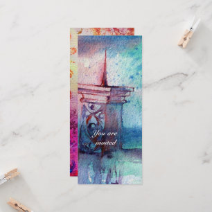 GNOMON AND LADY OF THE LAKE Pink Blue Waterverf Kaart