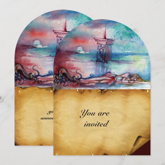 GNOMON EN LADY VAN HET LAKE bruin perkament Kaart (Voorkant / Achterkant)