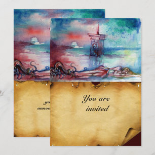 GNOMON EN LADY VAN HET LAKE bruin perkament Kaart