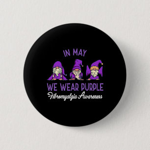GNOOM Draag Paarse lintfibromyalgie Pijnbewustzijn Ronde Button 5,7 Cm