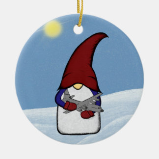 Gnoom en C-130 Keramisch Ornament