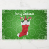 Gnoom in kerstmis met groene zwembroeken Snowflake Voedselcontainer Etiket (Enkel label)