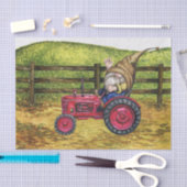 Gnoom op landschap Boerderij trekker Tissuepapier (Craft)