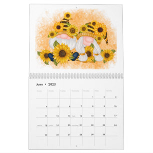 Gnoome Calendar Cute Whimsical Schattig elk jaar Kalender
