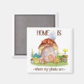 Gnoome home paddenstoel planten bloemen tuin magneet (Voorkant / Achterkant)