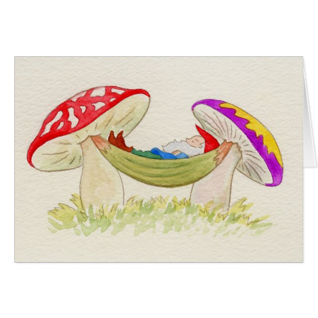 Gnoome slaapt op hammock (Voorkant Horizontaal)