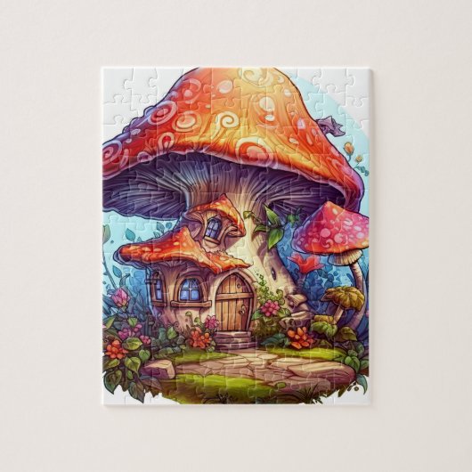 Gnoompaddenstoelen met doorsnee ingang legpuzzel (Verticaal)