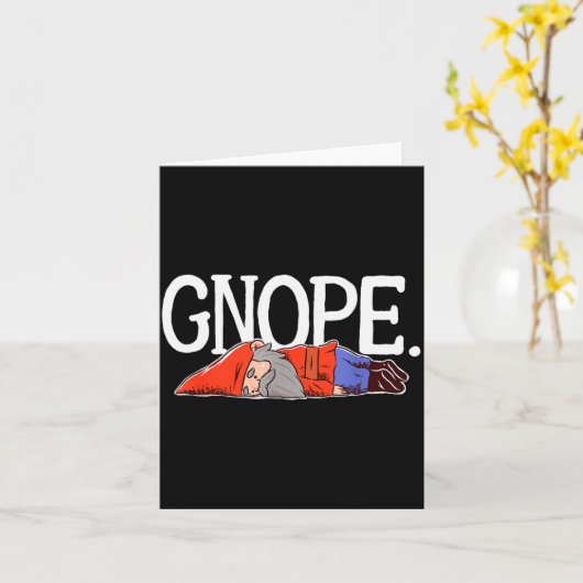 Gnope Gnome Dwarf Funny Garden Elf Christmas Kaart (Gele Bloem)