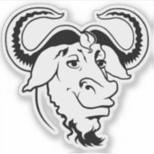 GNU-hoofd Sticker (Voorkant)