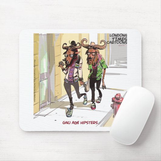 Gnu Leeftijd Hipsters Grappig Muismat (Met muis)