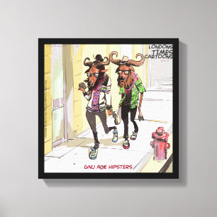 Gnu Leeftijd Hipsters Grappig Rick London Canvas P Afdruk