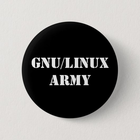 GNU/Linux Army Ronde Button 5,7 Cm (Voorkant)