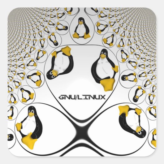 GNU/Linux Fractal Sticker (Voorkant)